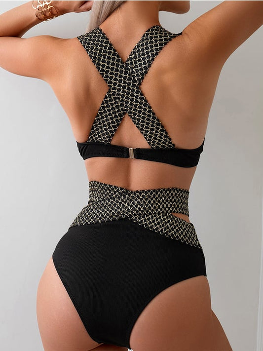 Boho Strappy Swimsuit – Satin Glow – Sunset Muse