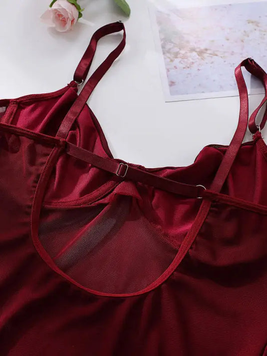 Body Language Mesh Teddy Lingerie Set