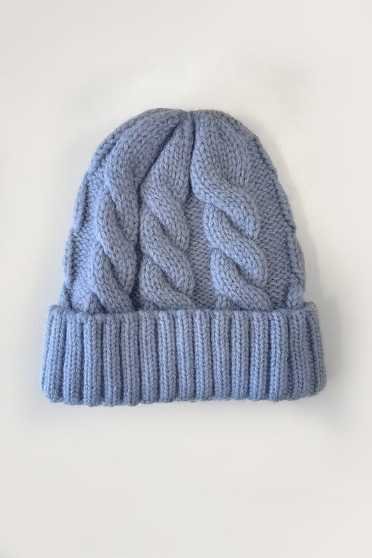 Cable Knit Beanie - Denim