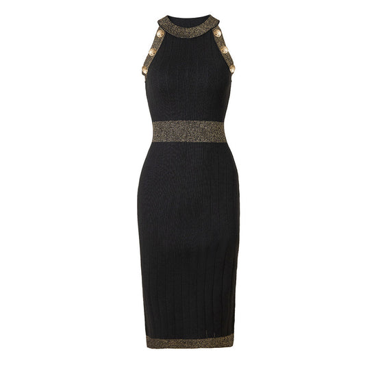 Lurex Trim Sweater Dress