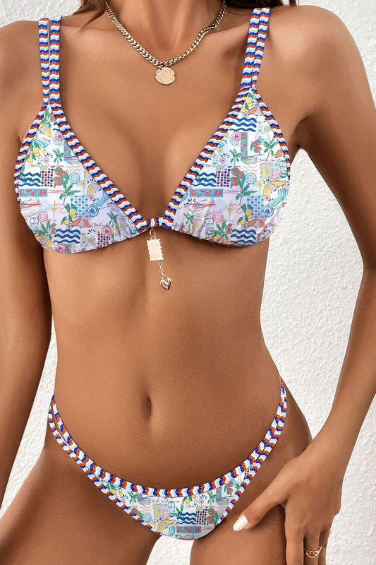 Boho Cut-Out Bikini – Tropical Bloom