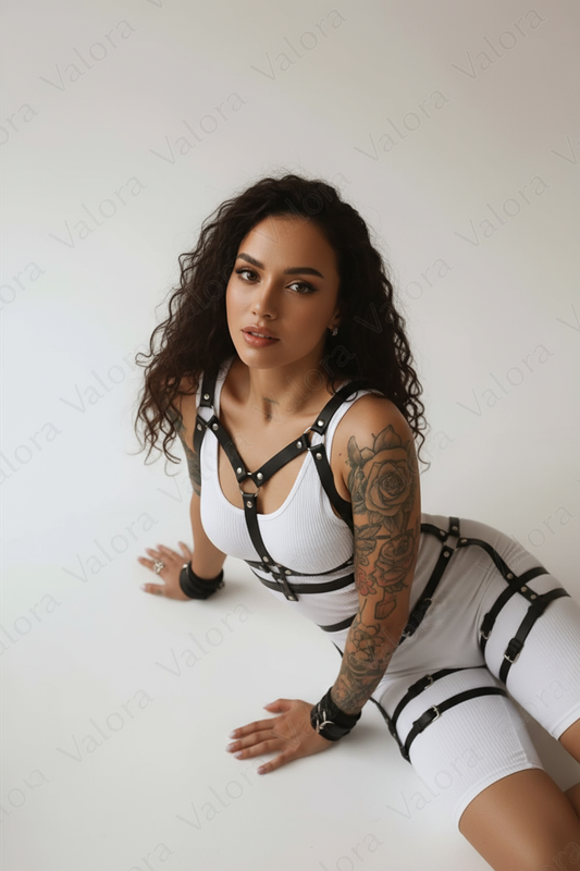 Selene Strapped Leather Harness Set