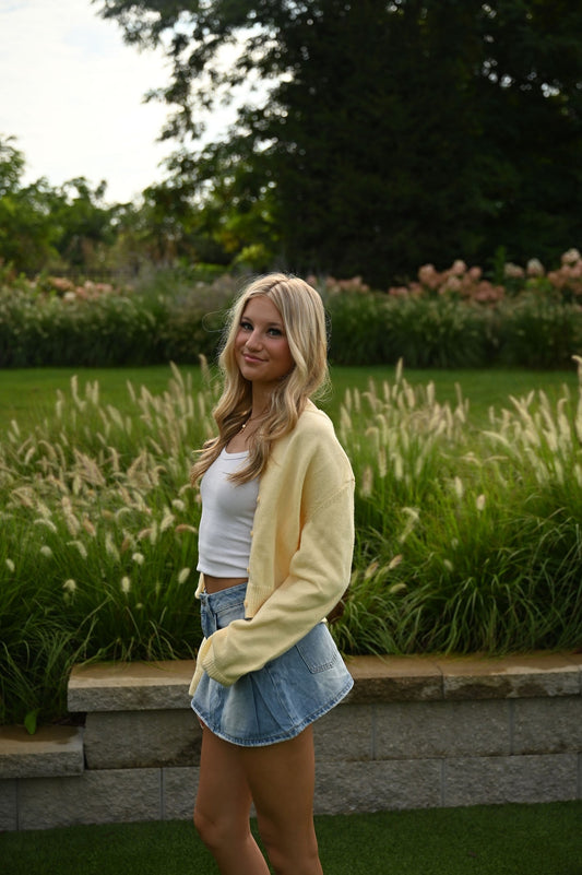 Basic Cardigan- Yellow