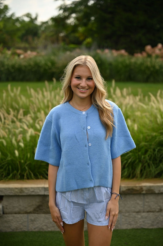 Office Cardigan- Blue