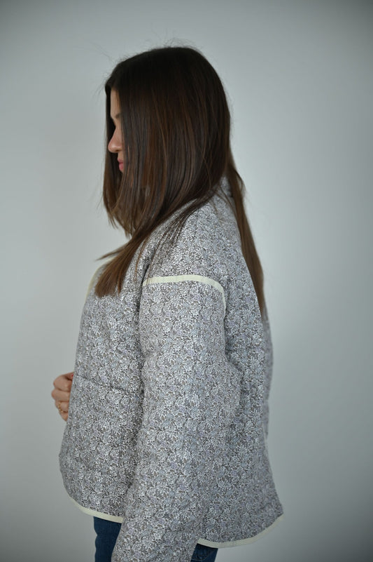 Gray Quilted Jacket