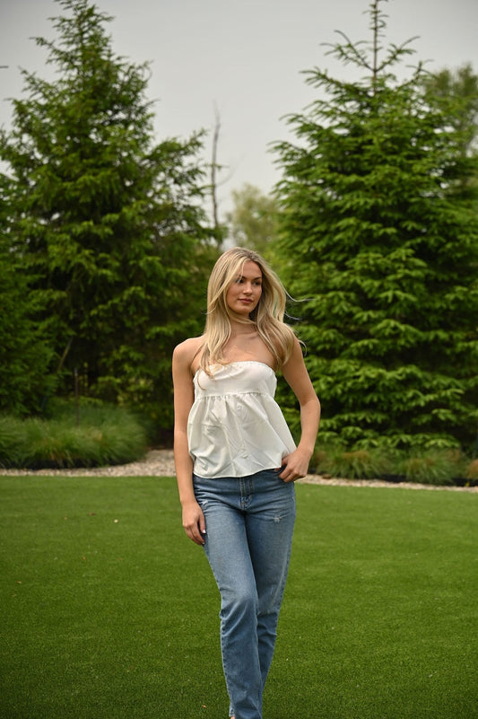 Summer Tan Top - White