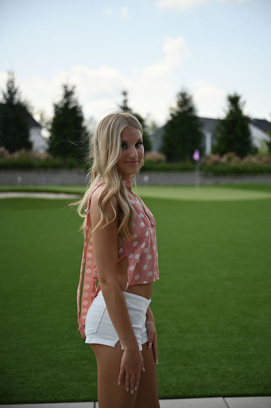 Strawberry Polka Dot Top