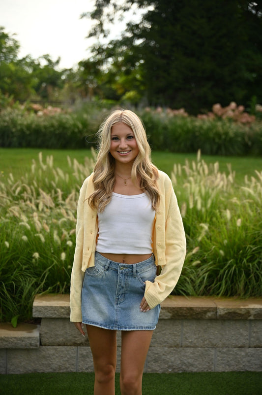 Basic Cardigan- Yellow
