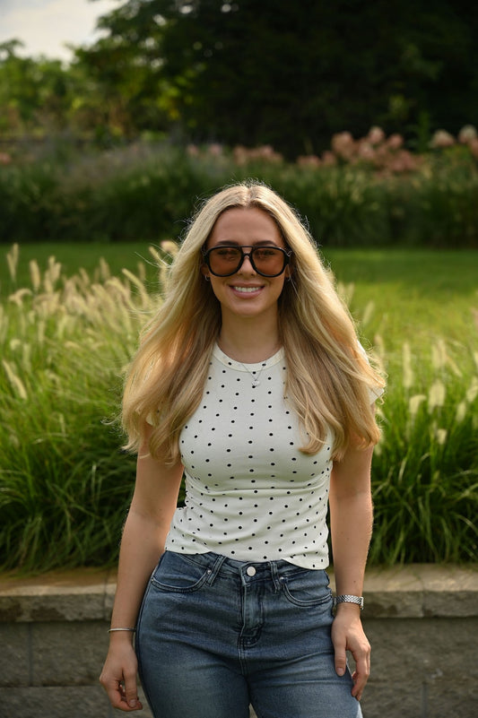 Polka Dot Tee - White