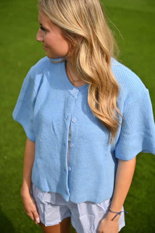 Office Cardigan- Blue