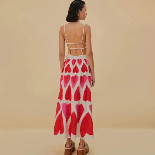 RED HEARTS V ECK SLING Dress