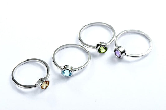 Authentic 925 Sterling Silver Ring with Natural Amethyst Gemstone Ring