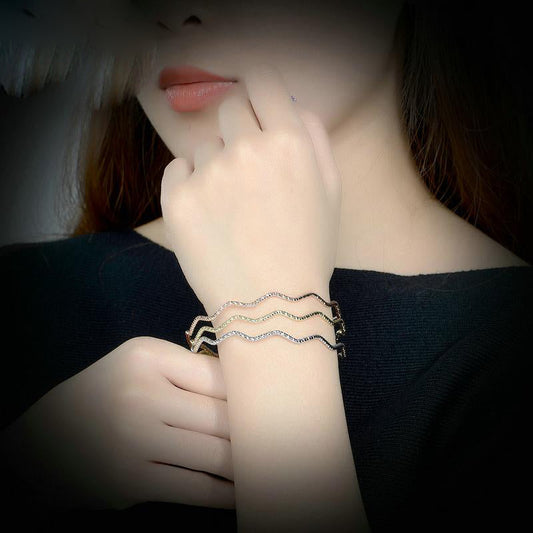 Classic Three Gold Color Copper Woman Bangle