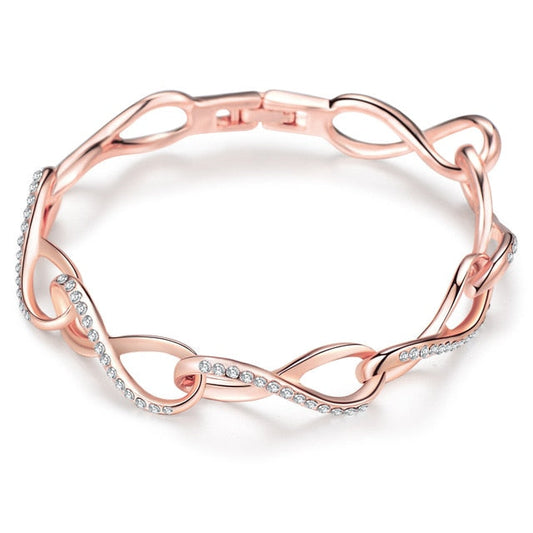 Rose Gold Link Bracelets Infinity Love Symbol Invisible Chain Bracelets