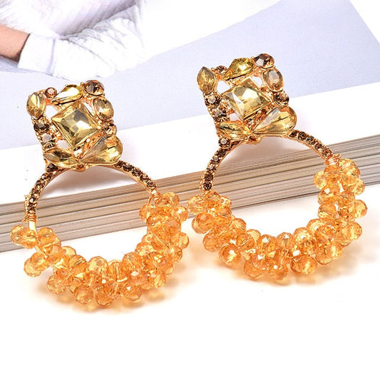 Cheerful Rhinestone Drop Dangle Earrings